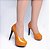 Sapato Meia Pata TORRICELLA Laranja Verniz Salto 13cm - Imagem 6