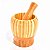 Pilão de Bambu Madeira com Socador Reforçado Cozinha Culinária Tempero - Imagem 1