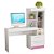 Mesa Office para Escritório 1,30m 02 Gavetas Branco e Rosa NOTÁVEL - Imagem 4