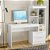 Mesa Office para Escritório 1,30m 02 Gavetas Branco e Rosa NOTÁVEL - Imagem 1
