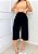 Calça Feminina Pantacourt Cintura Elástica Amarração Lisa - Imagem 6