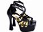 Sandália Feminina Meia Pata TORRICELLA Preto e Dourado - Imagem 4