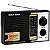 Rádio Retrô Portátil AM FM  SW TV MEGA STAR RA18B 300 watts P.M.P.O Bivolt Preto com Prata - Imagem 1