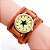 Relógio Retro Punk Rock Estilo Estrela Padrão Grande Pulseira de Couro Manguito - Imagem 1