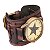Relógio Retro Punk Rock Estilo Estrela Padrão Grande Pulseira de Couro Manguito - Imagem 7