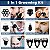 Barbeador Elétrico Masculino 05 em 01 com 07 Lâminas Flutuando Cabeça IPX6 Tela LCD Impermeável Regarregável Preto - Imagem 7
