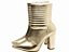 Bota Feminina TORRICELLA Dourado Bico Fino Napa e Matelassê - Imagem 4