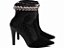 Bota Feminina TORRICELLA Preto Bico Fino Pulseira e Glitter - Imagem 1