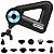 Massageador MEGA STAR Muscular FMA10A Recarregável Bivolt Preto com Azul - Imagem 1