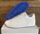 Tênis Masculino BALMAIN Branco com Azul em Couro - Imagem 1