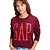 Moletom Feminino GAP Adulto com Logo Estampado Vermelho - Tamanho M - Imagem 1