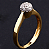 Anel Solitário com Ouro Amarelo e Ouro Branco com 22 Diamantes de Meio Ponto Cada - Imagem 1