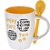 Caneca de Cerâmica Enjoy com Colher 325 ml MABRUK 02 Unidades - Imagem 3