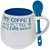 Caneca de Cerâmica Happy com Colher 325 ml MABRUK 02 Unidades - Imagem 1