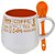 Caneca de Cerâmica Happy com Colher 325 ml MABRUK 02 Unidades - Imagem 3