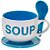 Caneca de Cerâmica Soup com Colher 325 ml MABRUK 02 Unidades - Imagem 1
