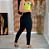Calça Feminina Social Cintura Alta Malha Pop com Botões Preto - Imagem 2