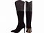 Bota Feminina TORRICELLA Bico Fino Cano Alto Camurça Preto Apliques cor Cristal - Imagem 1