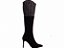 Bota Feminina TORRICELLA Bico Fino Cano Alto Camurça Preto Apliques cor Cristal - Imagem 2
