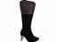 Bota Feminina TORRICELLA Bico Fino Cano Alto Camurça Preto Apliques cor Cristal - Imagem 5