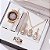 Relógio Feminino MONTRE Conjunto com Pulseira de Couro Colar Anel Brinco - Imagem 4