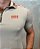 Polo Masculina HB Cinza com Zíper Gola e Ombro Detalhados - Imagem 3