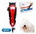 Máquina Profissional Kit Completo Tosa Cães Gatos Pets Pequeno Médio Porte Vermelho com Preto KNUP - Imagem 5