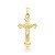 Pingente Semijoia Folheado a Ouro Crucifixo Jesus Cristo - Imagem 1