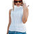 Blusa Regata Tricot com Detalhes em Alto Relevo Tamanho Único Branco - Imagem 1