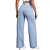 Calça Jeans Wide Leg Feminina Azul Claro Lisa Cintura Alta - Imagem 2