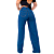 Calça Jeans Wide Leg Feminina Azul Escuro Lisa Cintura Alta - Imagem 2