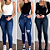 Calça Jeans Skinny Feminina Básica Azul Escuro - Imagem 3
