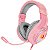 Games - Headset Gaming REDRAGON Hylas H260P-RGB com USB / 3.5 mm para PC / PS4 / Xbox e Nintendo Switch Rosa com Cinza - Imagem 1