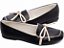 Mocassim Feminino TORRICELLA Rasteiro Laço em Nó Preto detalhes Off White - Imagem 4