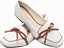 Mocassim Feminino TORRICELLA Rasteiro Laço em Nó Off White Detalhes Caramelo - Imagem 1