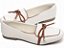 Mocassim Feminino TORRICELLA Rasteiro Laço em Nó Off White Detalhes Caramelo - Imagem 4