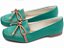 Mocassim Feminino TORRICELLA Rasteiro Laço em Nó Verde Detalhes Bege - Imagem 2
