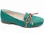 Mocassim Feminino TORRICELLA Rasteiro Laço em Nó Verde Detalhes Bege - Imagem 4
