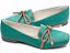 Mocassim Feminino TORRICELLA Rasteiro Laço em Nó Verde Detalhes Bege - Imagem 3