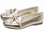 Mocassim Feminino TORRICELLA Rasteiro Laço em Nó Ouro Light Detalhes Off White - Imagem 2