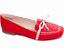 Mocassim Feminino TORRICELLA Rasteiro Laço em Nó Vermelho Detalhes Off White - Imagem 3