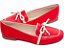 Mocassim Feminino TORRICELLA Rasteiro Laço em Nó Vermelho Detalhes Off White - Imagem 4