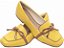Mocassim Feminino TORRICELLA Rasteiro Laço em Nó Amarelo Detalhes Bege - Imagem 1
