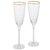 Conjunto de Taças de Vidro ROJEMAC para champagne com Borda Dourada 02 Peças 300ml - Imagem 1