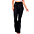 Calça Feminina Cotton Jeans Fake Preto Flare Cintura Alta - Imagem 1