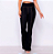 Calça Feminina Cotton Jeans Fake Preto Flare Cintura Alta - Imagem 4