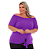 Blusa Feminina Plus Size Ombro a Ombro com Amarração Roxo Tamanho Único - Imagem 2