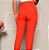Calça Feminina Capri Cintura Alta com Bolsos e Amarração LARANJA - Imagem 3