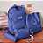 Kit Mochila Feminina Lona Casual Estojo Necessaire Bolsa O4 Peças AZUL - Imagem 2
