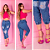 Calça Feminina Jogger Jeans Destroyed Cintura Alta Blogueira Azul Escuro - Imagem 4